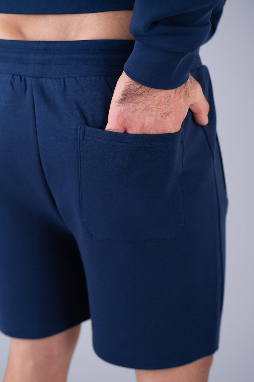 Men core shorts navy, back pocket