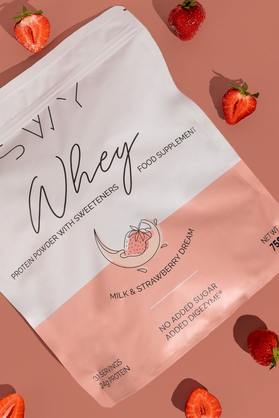 Srvátkový proteín broskyňový jogurt – výživový doplnok so sladidlami