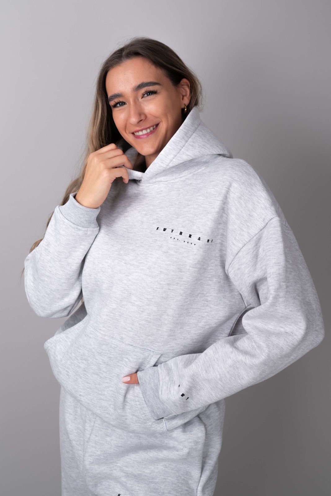 Ease hoodie grey-front view