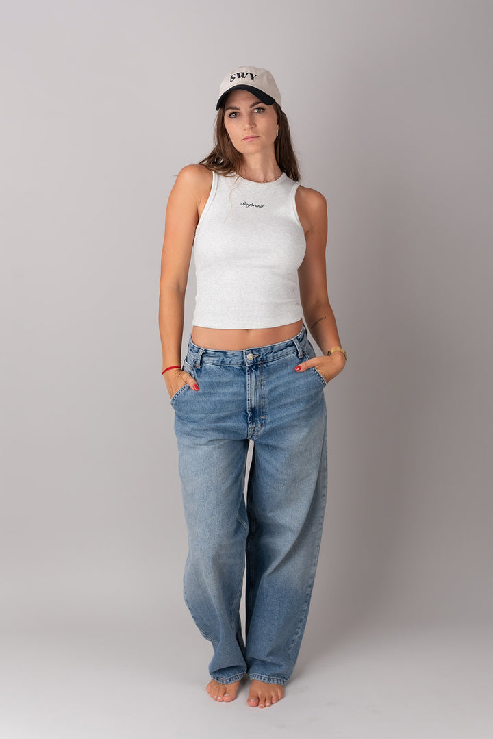 Rebrovaný crop top