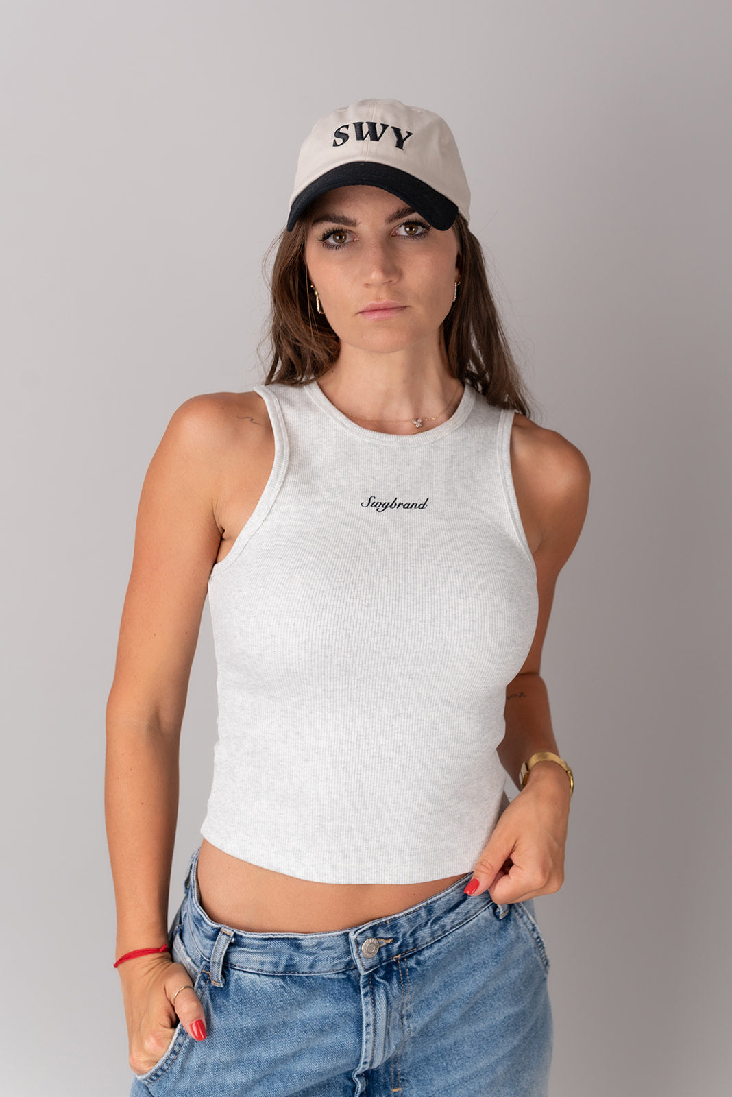 Rebrovaný crop top