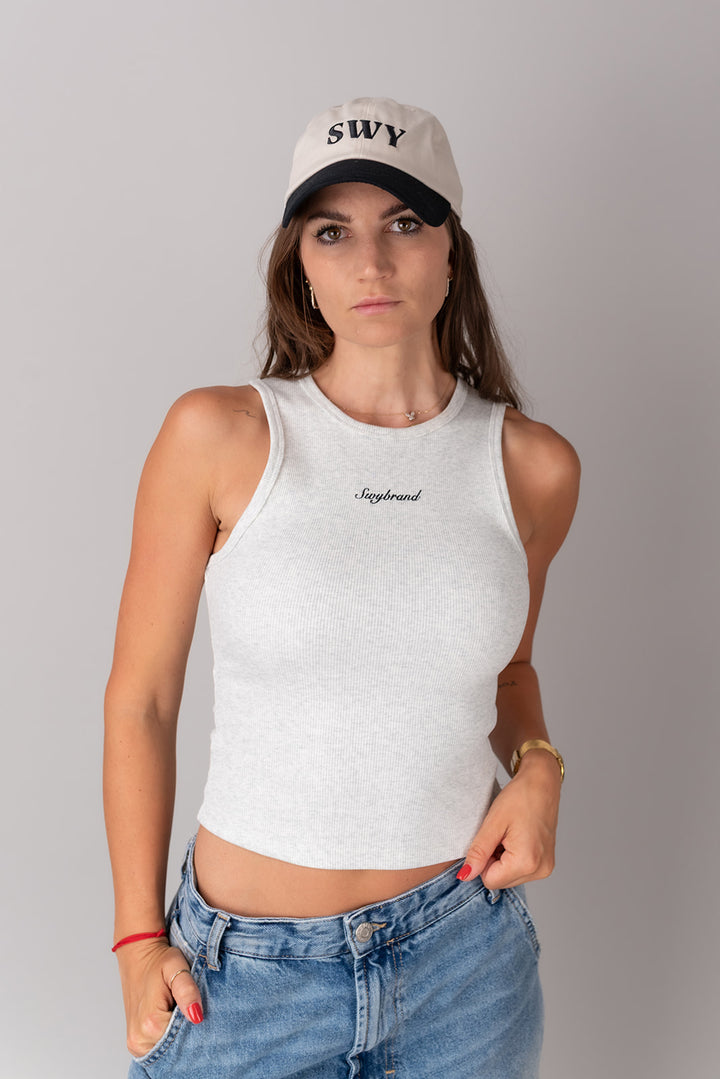 Rebrovaný crop top