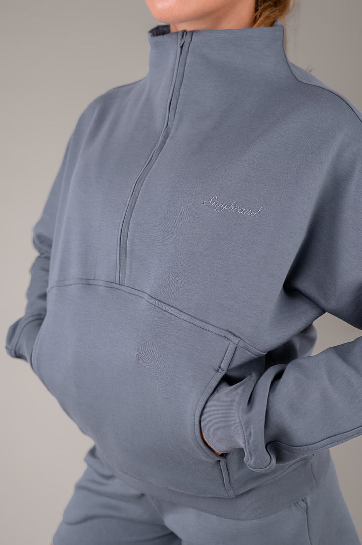 Effort 2.0 mikina na polovičný zips, Chalk Blue